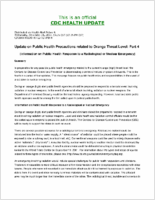 Update on Public Health Precautions Related to Orange Threat Level Part 4 Wednesday December 31 2003 1935 EST 0735 PM EST