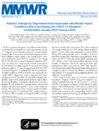 Pediatric Emergency Department Visits Associated with Mental Health Conditions Before and During the COVID19 Pandemic  US January 2019January 2022
