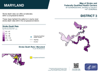 MD Congressional District 03 Stroke and Federally Qualified Health Centers Map 119th Congress