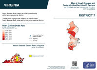 VA Congressional District 07 Heart Disease and Federally Qualified Health Centers Map 119th Congress