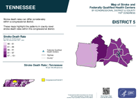 TN Congressional District 05 Stroke and Federally Qualified Health Centers Map 119th Congress