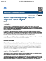 Worker Dies While Repairing a Vacuum Evaporator Tank in Virginia FACE 8725
