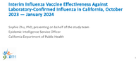 Interim Influenza Vaccine Effectiveness Against LaboratoryConfirmed Influenza in California October 2023January 2024