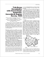 TickBorne Encephalitis with Hemorrhagic Syndrome Novosibirsk Region Russia 1999