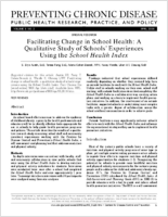 Facilitating Change in School Health A Qualitative Study of Schools Experiences Using the School Health Index