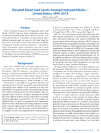Elevated Blood Lead Levels Among Employed Adults  United States 19942013