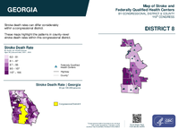 GA Congressional District 08 Stroke and Federally Qualified Health Centers Map 119th Congress