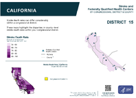 CA Congressional District 15 Stroke and Federally Qualified Health Centers Map 118th Congress