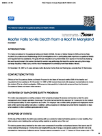 Roofer Falls to His Death from a Roof in Maryland FACE 8807