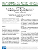 Individual and GroupBased Engagement in an Online Physical Activity Monitoring Program in Georgia