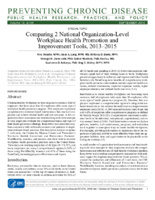 Comparing 2 National OrganizationLevel Workplace Health Promotion and Improvement Tools 20132015
