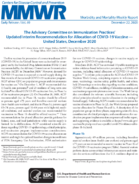The Advisory Committee on Immunization Practices Updated Interim Recommendation for Allocation of COVID19 Vaccine  United States December 2020