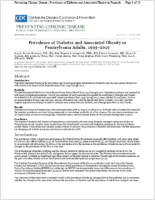 Prevalence of Diabetes and Associated Obesity in Pennsylvania Adults 19952010