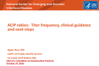 ACIP rabies Titer frequency clinical guidance and next steps
