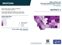 MT Congressional District 02 Stroke and Federally Qualified Health Centers Map 119th Congress