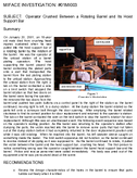 Operator Crushed Between a Rotating Barrel and Its Hoist Support Bar