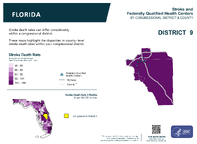 FL Congressional District 09 Stroke and Federally Qualified Health Centers Map 118th Congress