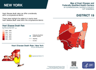 NY Congressional District 19 Heart Disease and Federally Qualified Health Centers Map 119th Congress