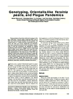 Genotyping Orientalislike Yersinia pestis and Plague Pandemics