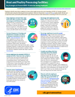 Meat and Poultry Processing Facilities Key Strategies to Prevent COVID19 Infection among Employees