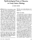 Epidemiological tests of theories on lung cancer etiology