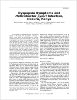 Dyspepsia Symptoms and Helicobacter pylori Infection Nakuru Kenya
