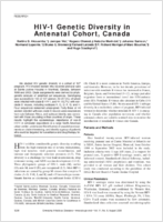HIV1 Genetic Diversity in Antenatal Cohort Canada