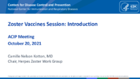 Zoster vaccines session  introduction