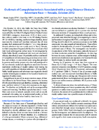 Outbreak of Campylobacteriosis Associated with a LongDistance Obstacle Adventure Race  Nevada October 2012