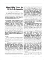 Protective Behavior Survey West Nile Virus British Columbia