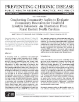 Conducting Community Audits to Evaluate Community Resources for Healthful Lifestyle Behaviors An Illustration From Rural Eastern North Carolina