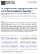 The Differential Toxicity of Three Different Oxidized Nickel Compound Nanoparticles and the Effects of Particle Surface Ligands in Mouse Alveolar Macrophages