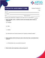 AntiRetroviral Treatment and Access to Services ARTAS Strengths Assessment Form