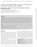 Virtual Reality for Public Health A Study on a VR Intervention to Enhance Occupational Injury Prevention