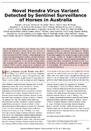 Novel Hendra Virus Variant Detected by Sentinel Surveillance of Horses in Australia
