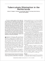 Tuberculosis Elimination in the Netherlands