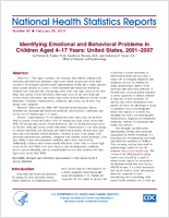 Identifying emotional and behavioral problems in children aged 417 years United States 20012007