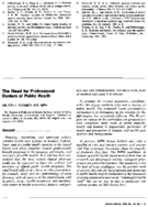 The Need For Professional Doctors Of Public Health