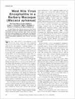 West Nile Virus Encephalitis in a Barbary Macaque Macaca sylvanus