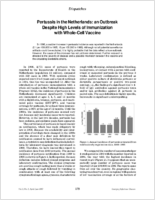 Pertussis in The Netherlands an outbreak despite high levels of immunization with wholecell vaccine