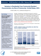 Variation in Residential Care Community Resident Characteristics by Size of Community United States 2016