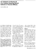 An Outbreak Of Influenza B At An Indiana Boarding School Estimate Of Vaccine Efficacy