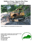 Bulldozer Owner  Operator Dies When Thrown Off Bulldozer Track