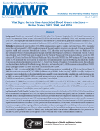 Morbidity and Mortality Weekly Report MMWR  Early Release  Vol 60 March 1 2011