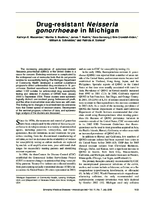 Drugresistant Neisseria gonorrhoeae in Michigan