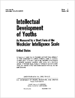 Intellectual development of youths as measured by a short form of the Wechsler intelligence scale United States