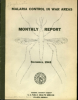 Malaria Control in War Areas monthly report  November 1942