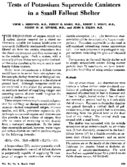 Tests of potassium superoxide canisters in a small fallout shelter