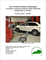 Auto Technician Mistakes HandicappedAccessible Accelerator Pedal for Brake Pedal and Fatally Pins CoWorker