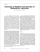 Intensity of Rainfall and Severity of Melioidosis Australia